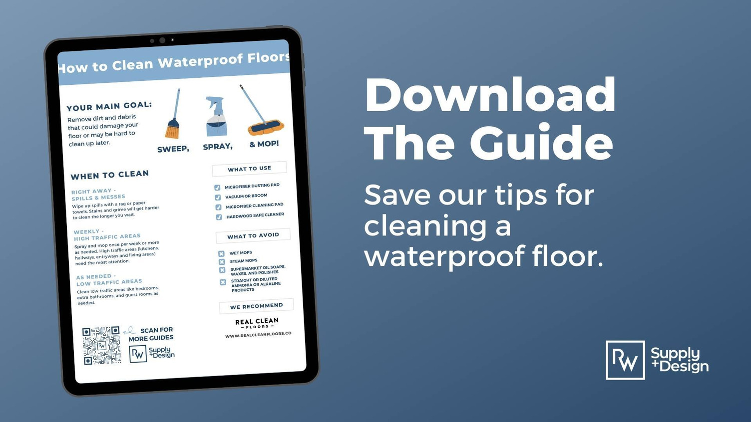 The Best Way to Clean Waterproof Flooring RW Supply + Design
